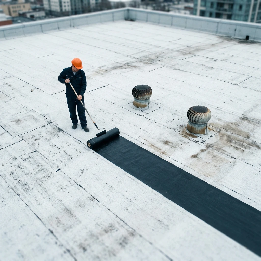 Modified bitumen commercial roofing installation in Dallas, Dallas County, TX
