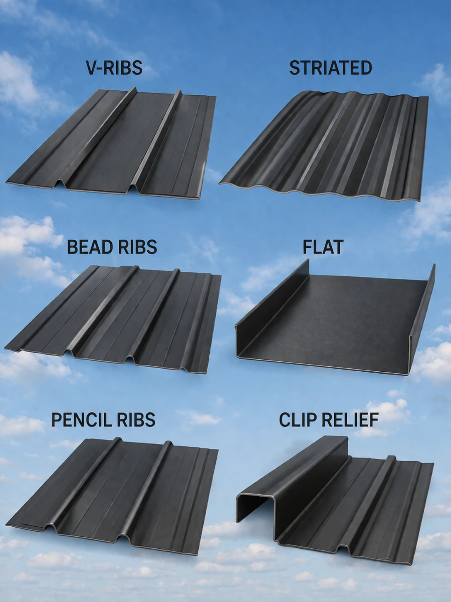 Various metal roofing profiles from a metal roofing contractor in Farmers Branch, Dallas County, TX. Under One Roof