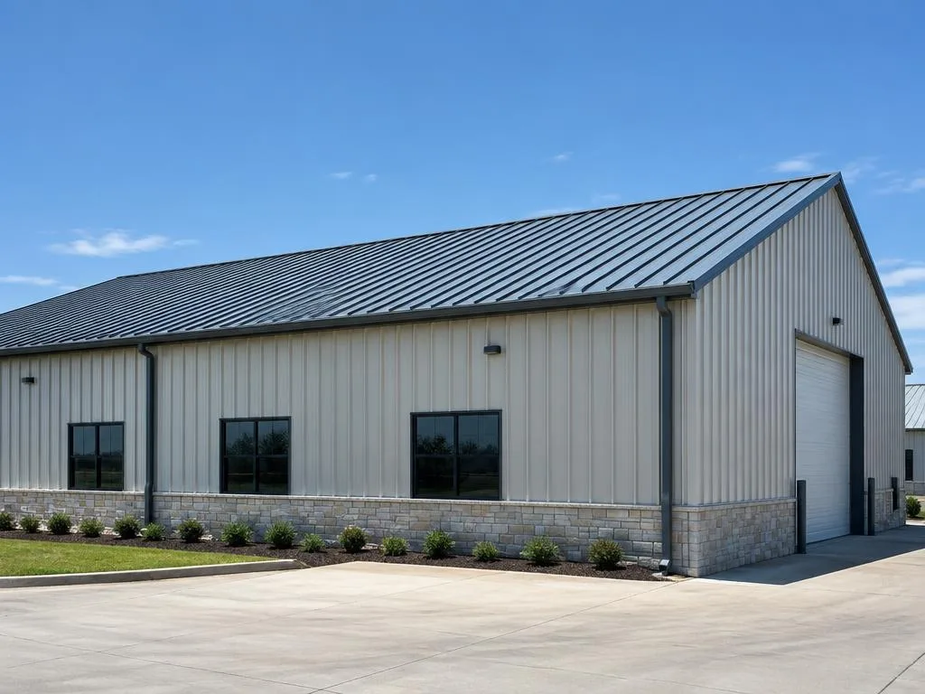 Commercial metal roofing on a Farmers Branch warehouse