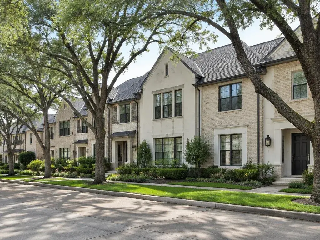 New roofs on a townhome community in Preston Hollow, Dallas