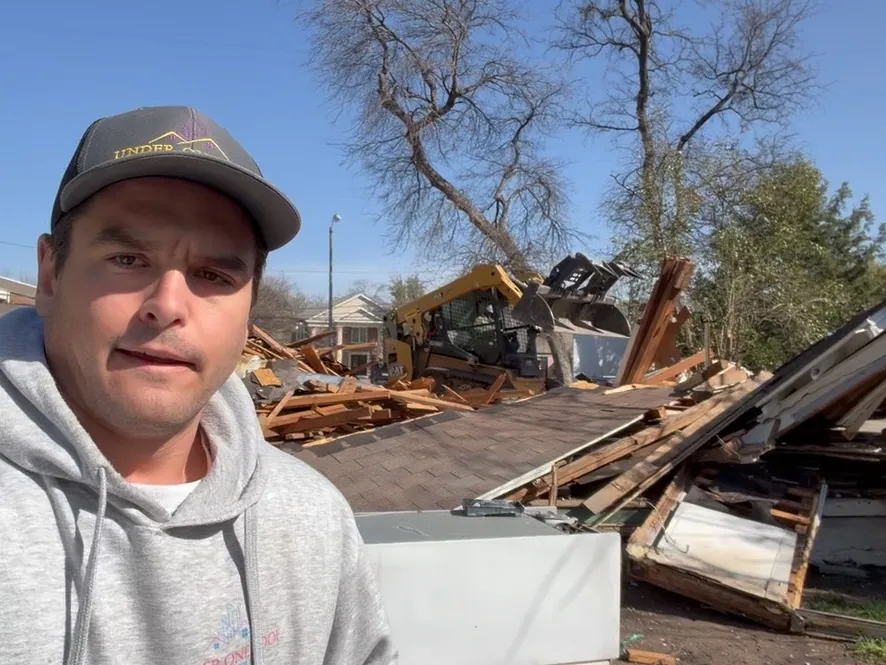 Max Wensinger, owner of Under One Roof, on a demolition job site
