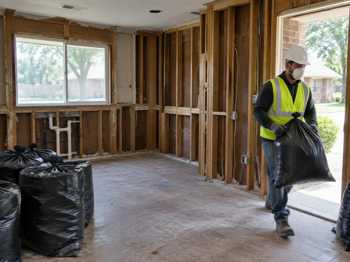 Interior Demolition Farmers Branch: Kitchen stripped to studs Kitchen stripped to the studs during an interior demolition in Farmers Branch