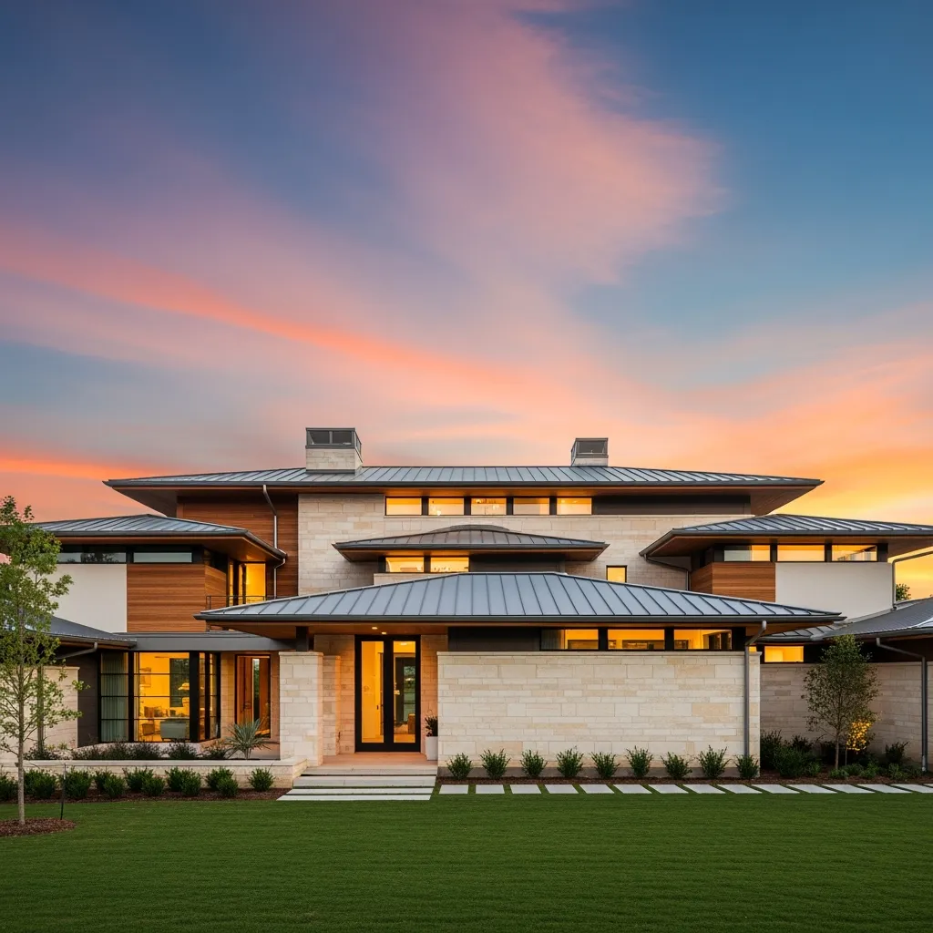 Modern Metal Roof Installation Preston Hollow - Modern House with Metal Roof Preston Hollow Dallas TX