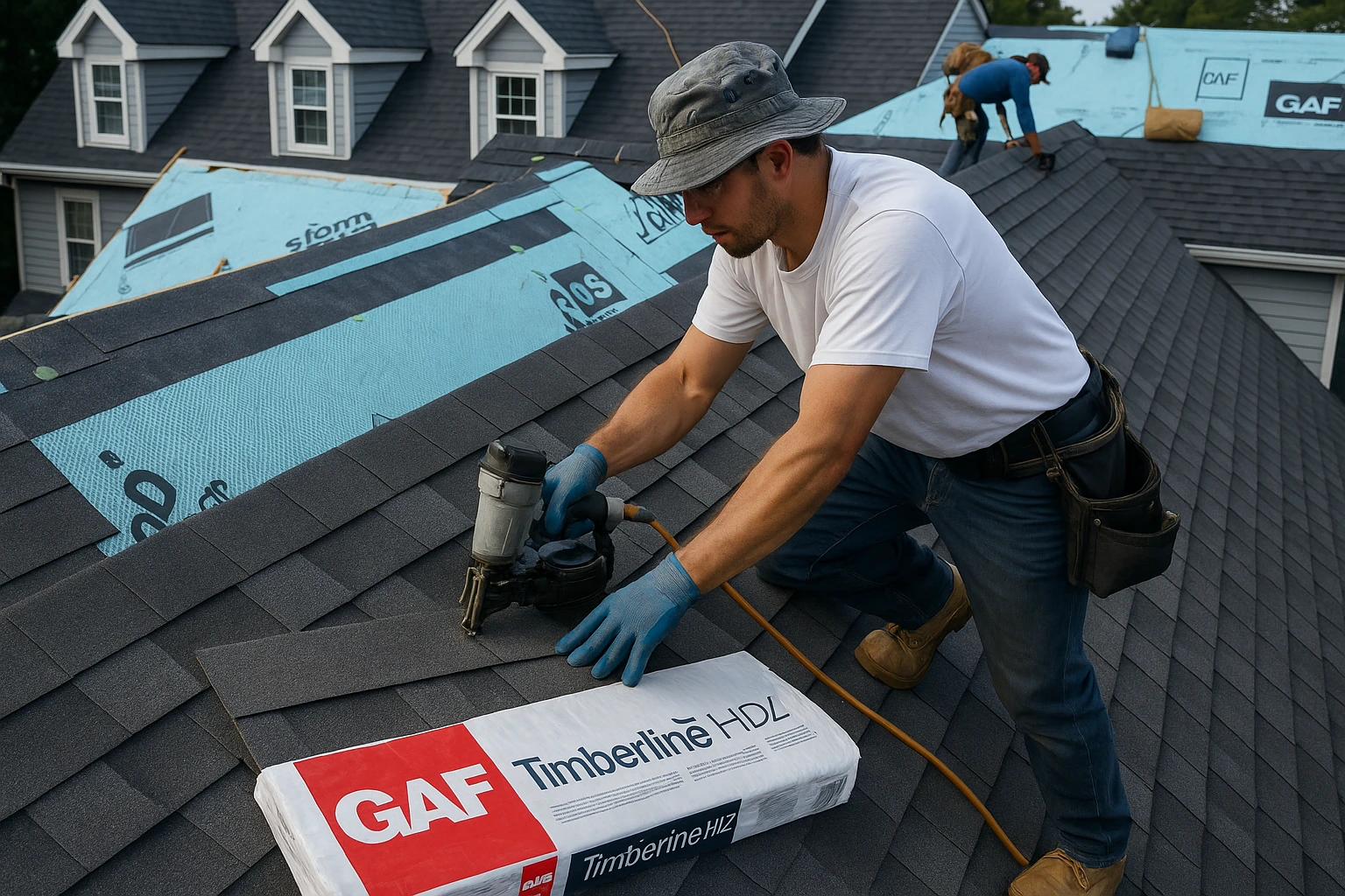 GAF Timberline HDZ shingle roof installation on residential home in Brookhaven, Farmers Branch, TX