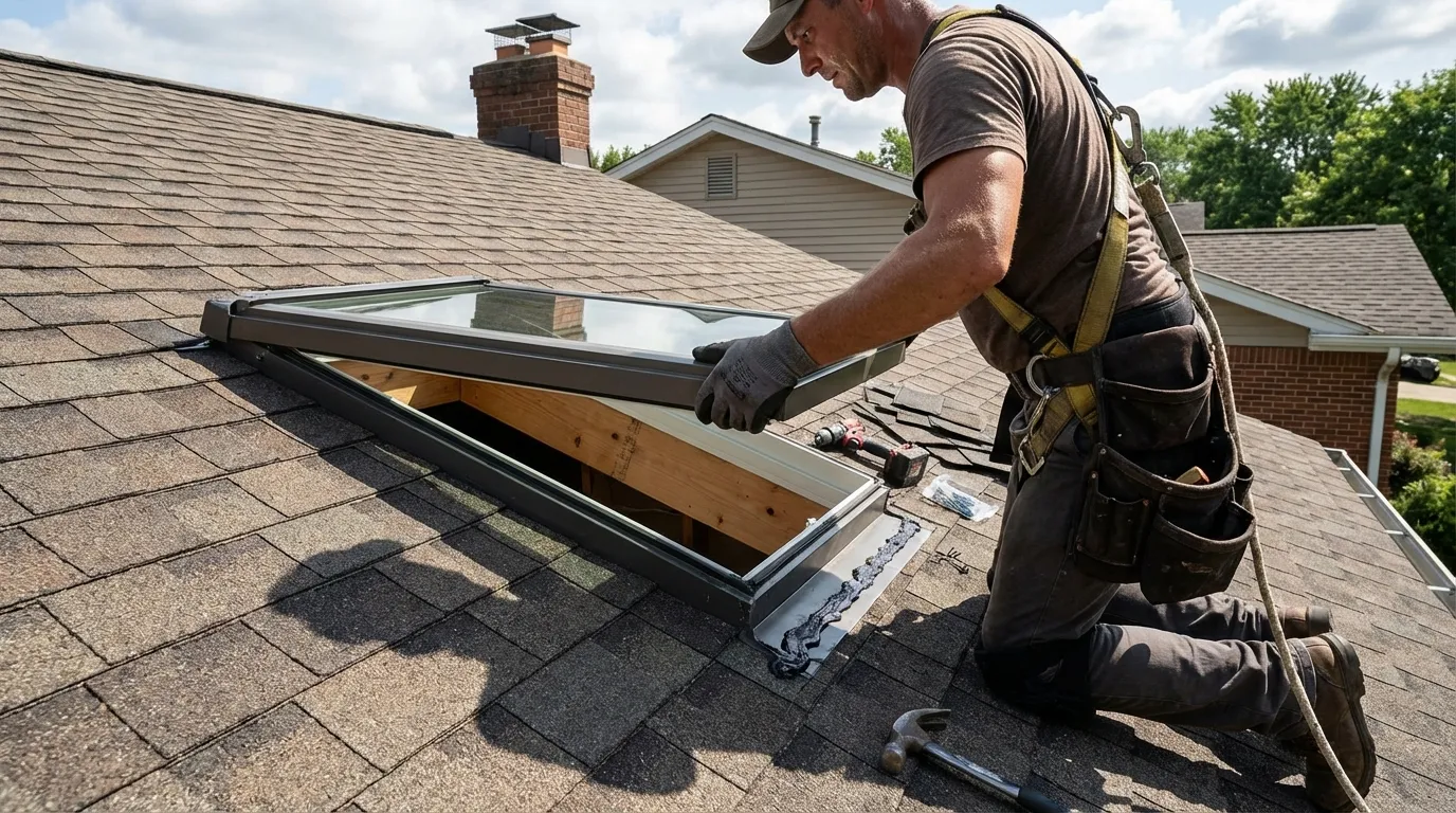 Professional skylight installation on Preston Hollow home roof in Dallas, TX
